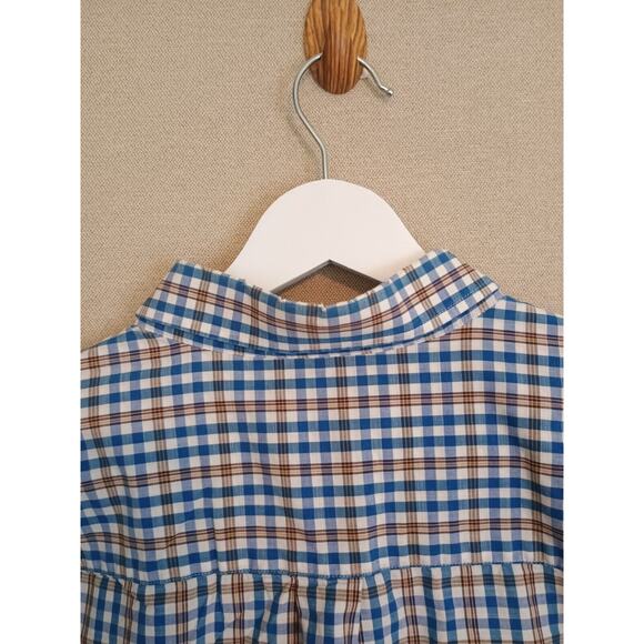 Peter Millar Shirt Men XL Blue Brown White Check Preppy Career Classic Button Up - Picture 6 of 9
